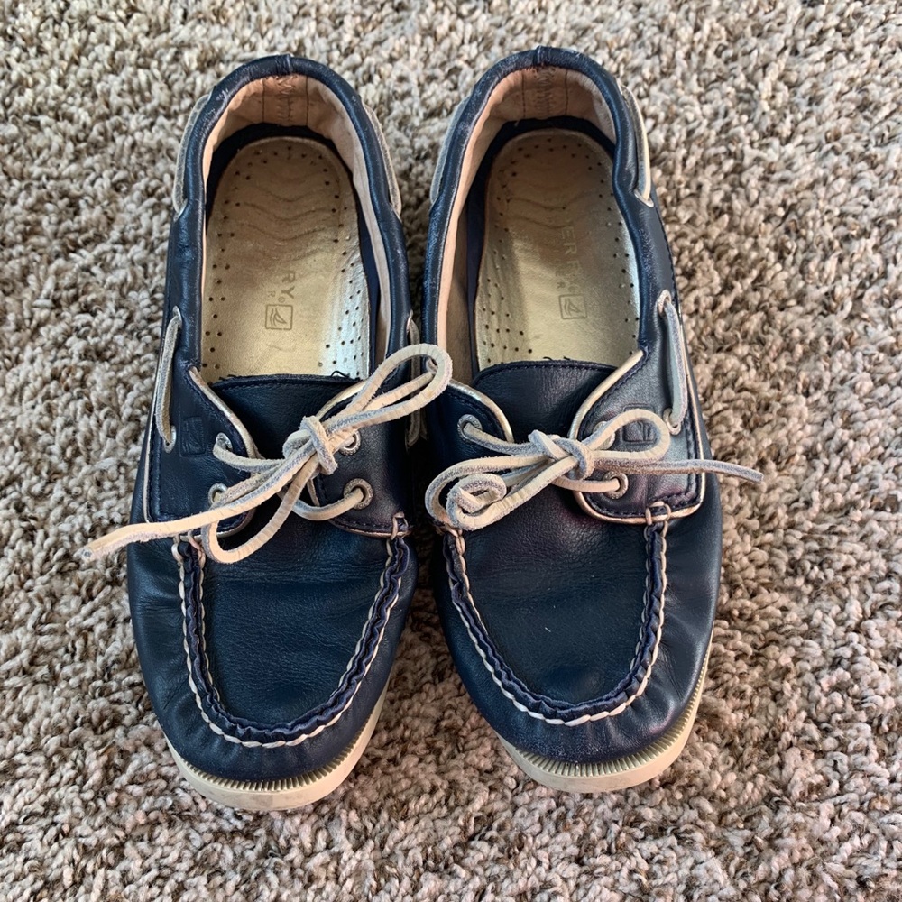 Sperry top sided boat shoe navy leather - Picture 4 of 10